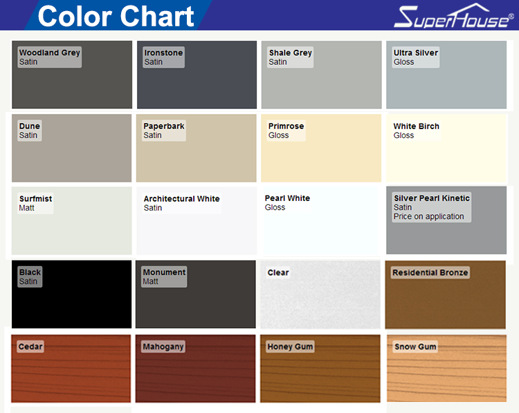 Many Colors Custom Design Aluminum Fixed Window Aluminum Storm Doors