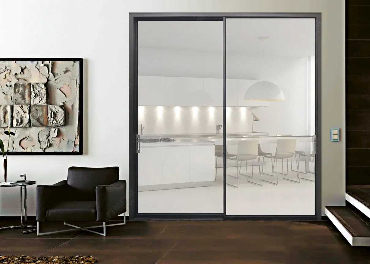 Modern Style Fancy Exterior Double Swing Narrow Aluminium Frame French Casement Doors
