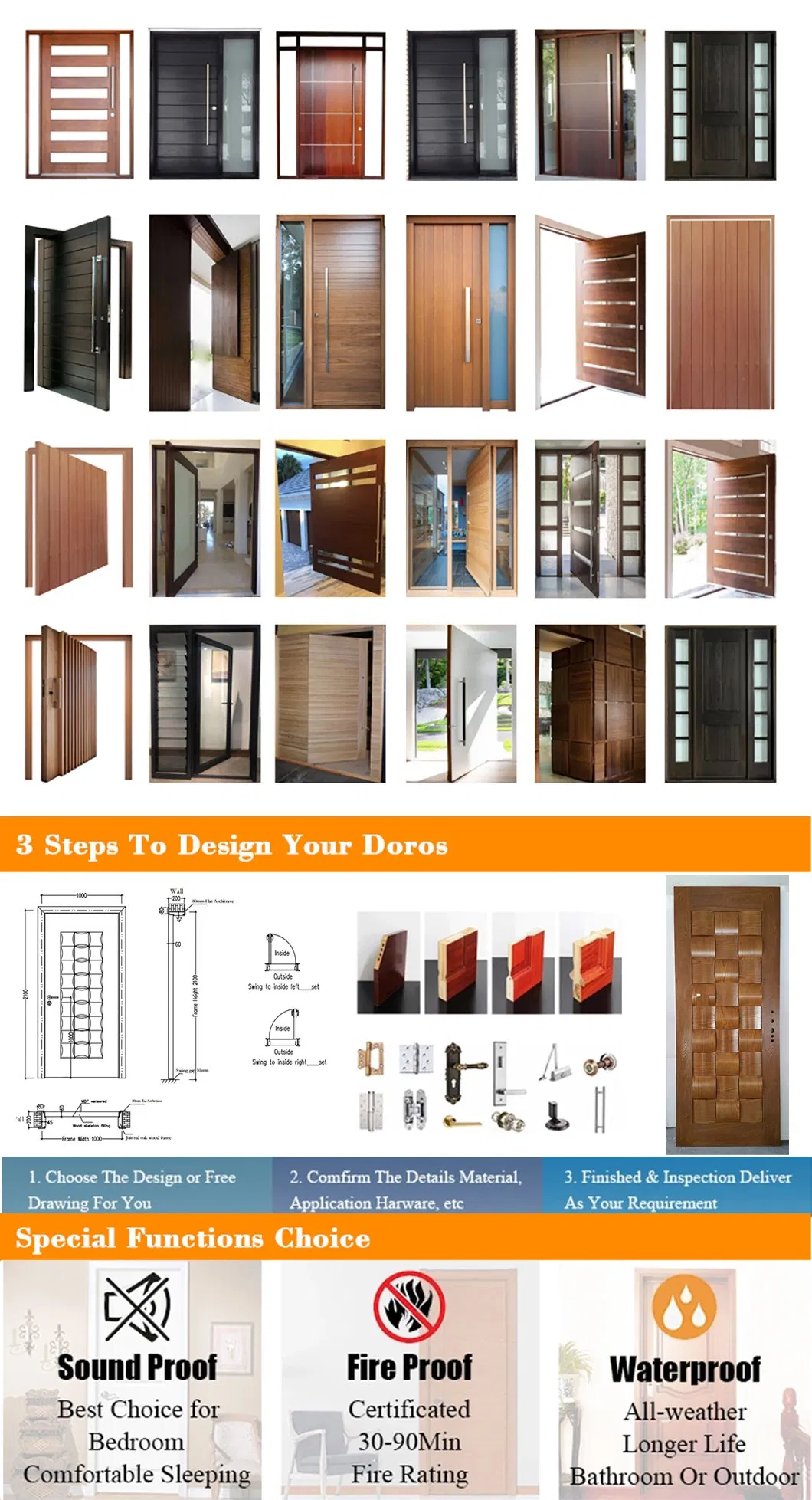 Modern Style Pivot Steel Door Aluminum Alloy Interior Exterior Entry Door Entrance Front Doors
