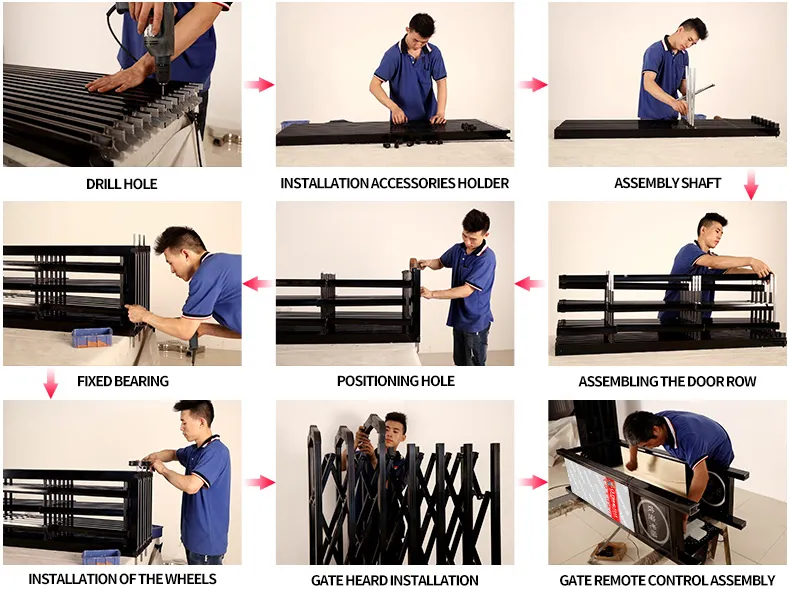 New Product Aluminum Alloy Retractable Gates Fence Door of Retractable Gate Without Track