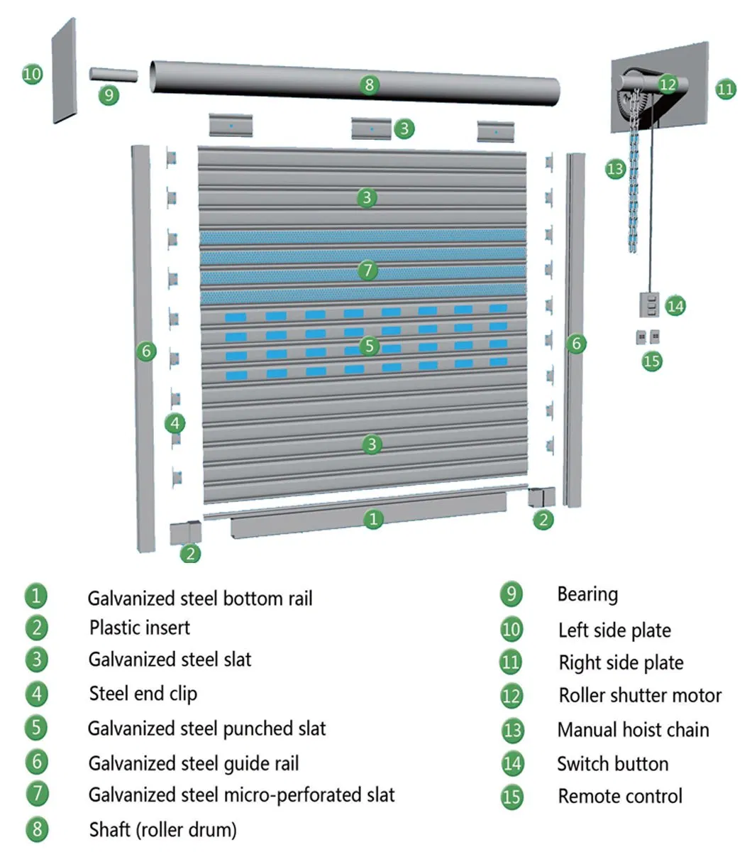 Professional Roll up Aluminum Panel Overhead Door Wood Garage Doo