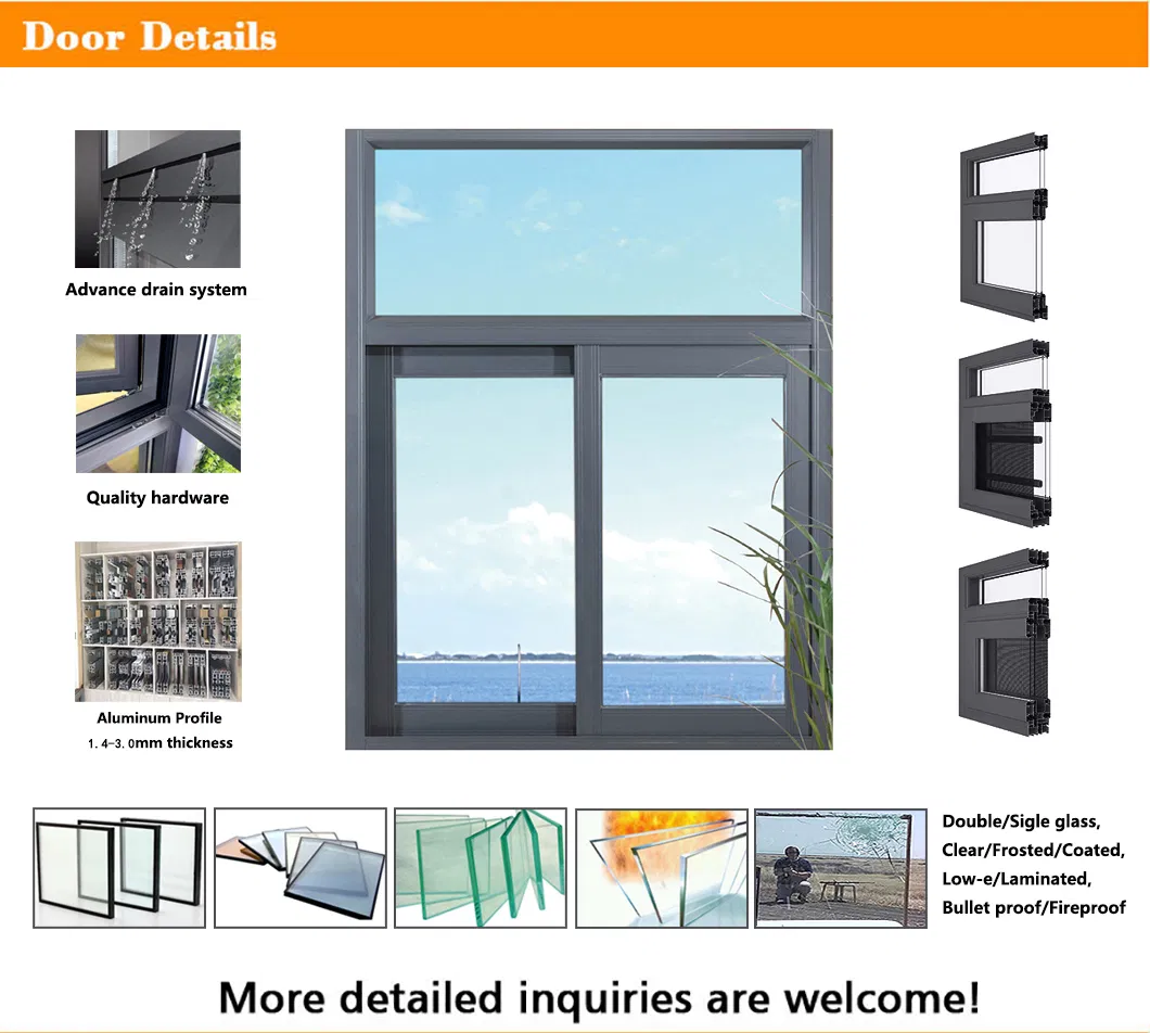 Professional Waterproof French Blind Inside Double Glass Window Casement Windoes for UK Italian Style Windows