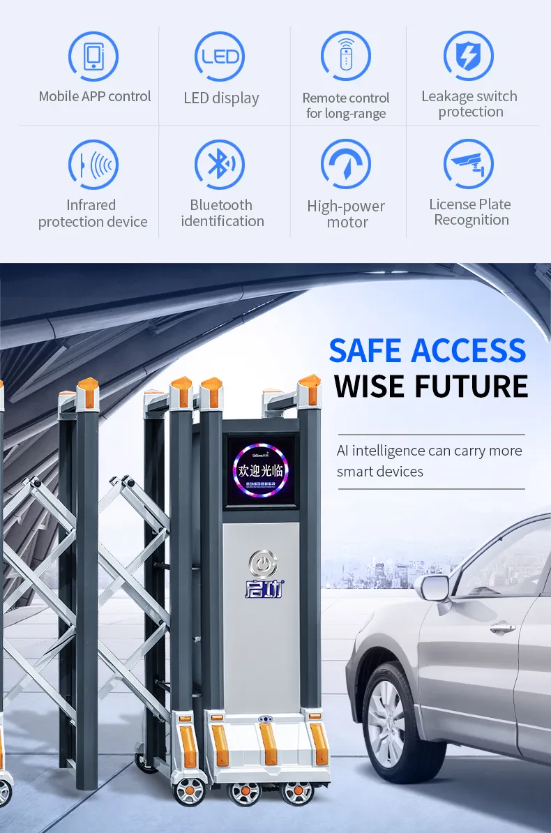 Qigong Aluminum Retractable Modern Driveway Gate