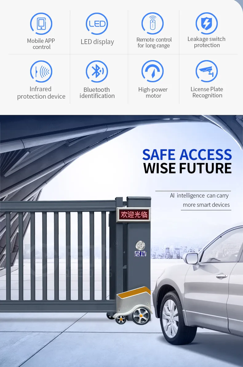 Qigong Best Selling Automatic Suspension Sliding Gate Remote Control Aluminum Factory School Designs2 Buyers