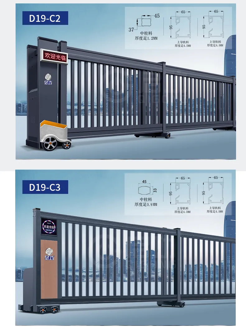 Qigong Best Selling Automatic Suspension Sliding Gate Remote Control Aluminum Factory School Designs2 Buyers