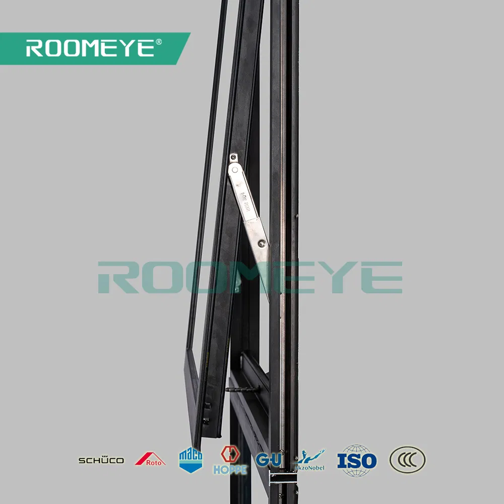 Roomeye Awning New Thermal Break Aluminium/Aluminum Casement/Awning/Sliding Window with Aama/Nfrc Certificate and Title -24 Approved with 4' Security Limiter