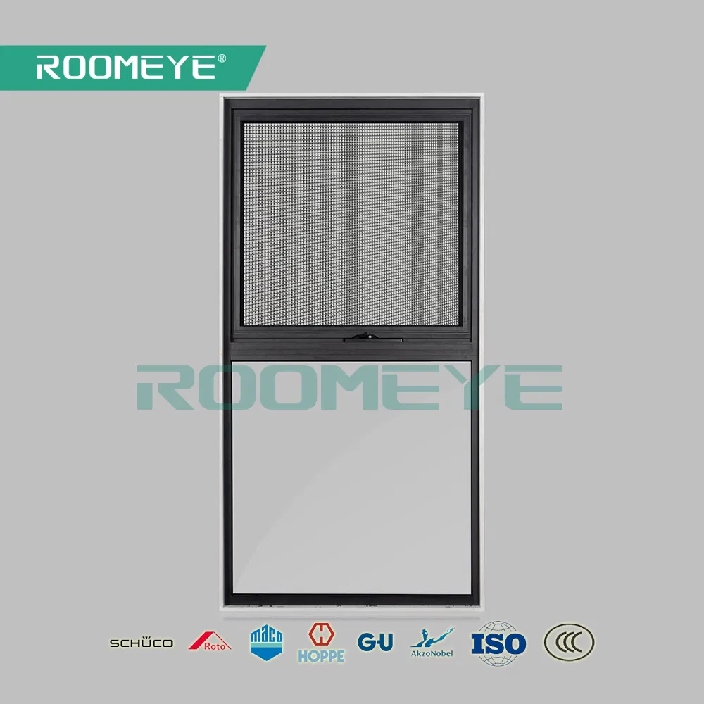 Roomeye Awning New Thermal Break Aluminium/Aluminum Casement/Awning/Sliding Window with Aama/Nfrc Certificate and Title-24 Approved with 4′′ Security Limiter