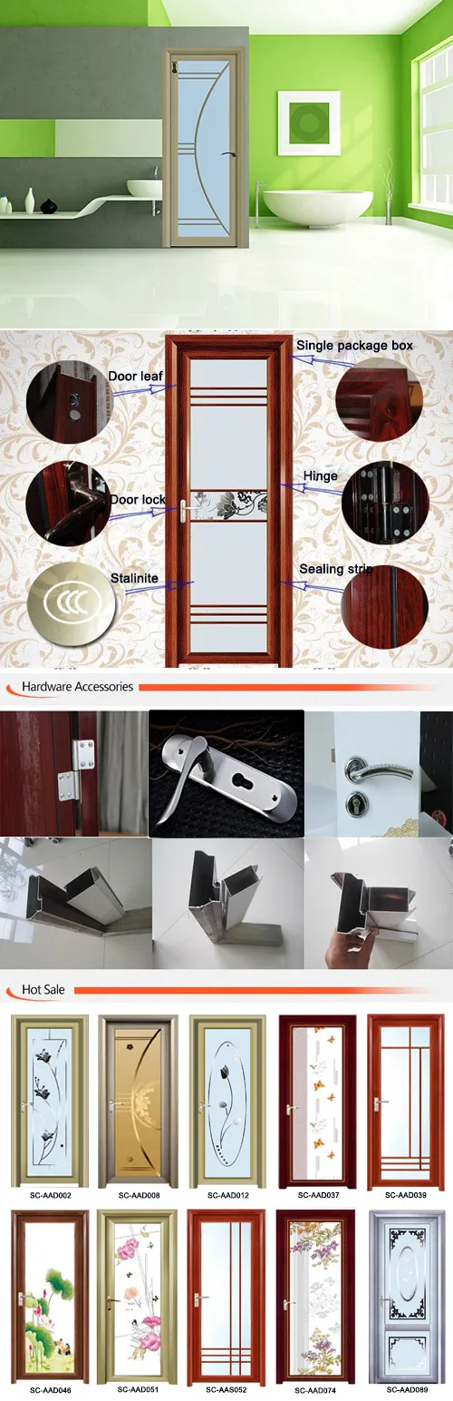 Safety Interior Waterproof Glass Shower Door (SC-AAD065)