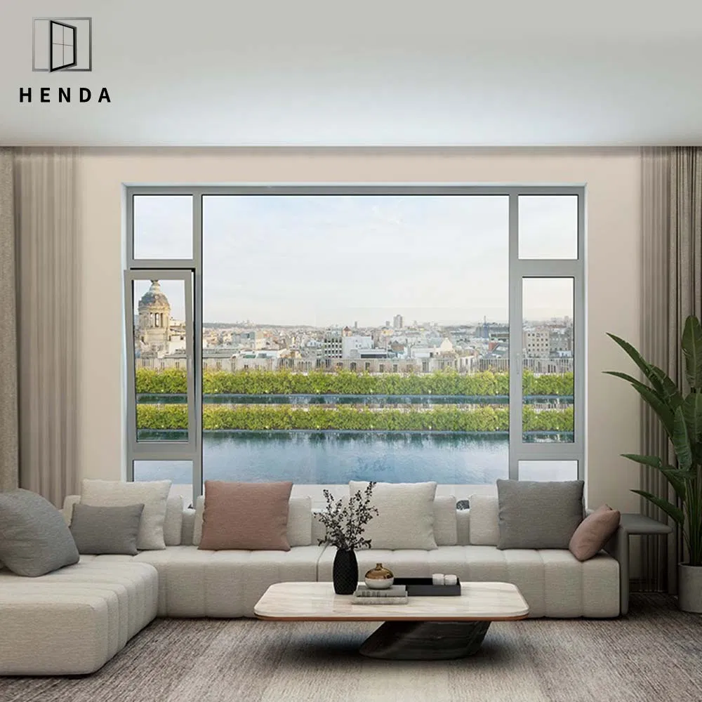 Sound Resistance Aluminum 5mm Low E Glass Aluminium Casement Window