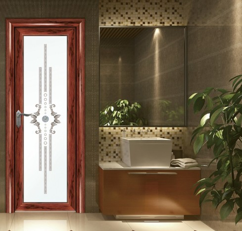 Surface Finished Aluminum Tempered Glass Patio Swing Door Interior Swinging Door