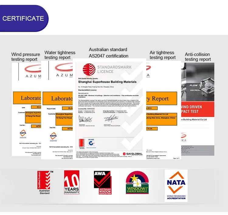 Surface Finished Australian Standard Aluminum Chain Winder Awning Window with Double Tempered Low E Glass