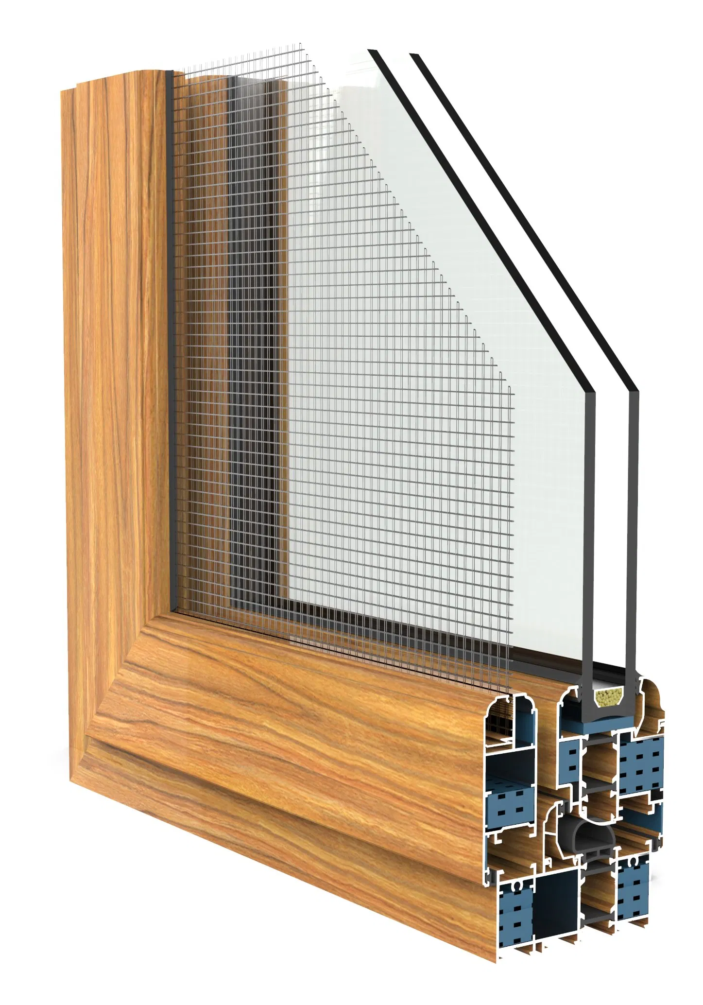 Thermal Break Grgyjz88b Aluminium Casement Window with Mosquito Net