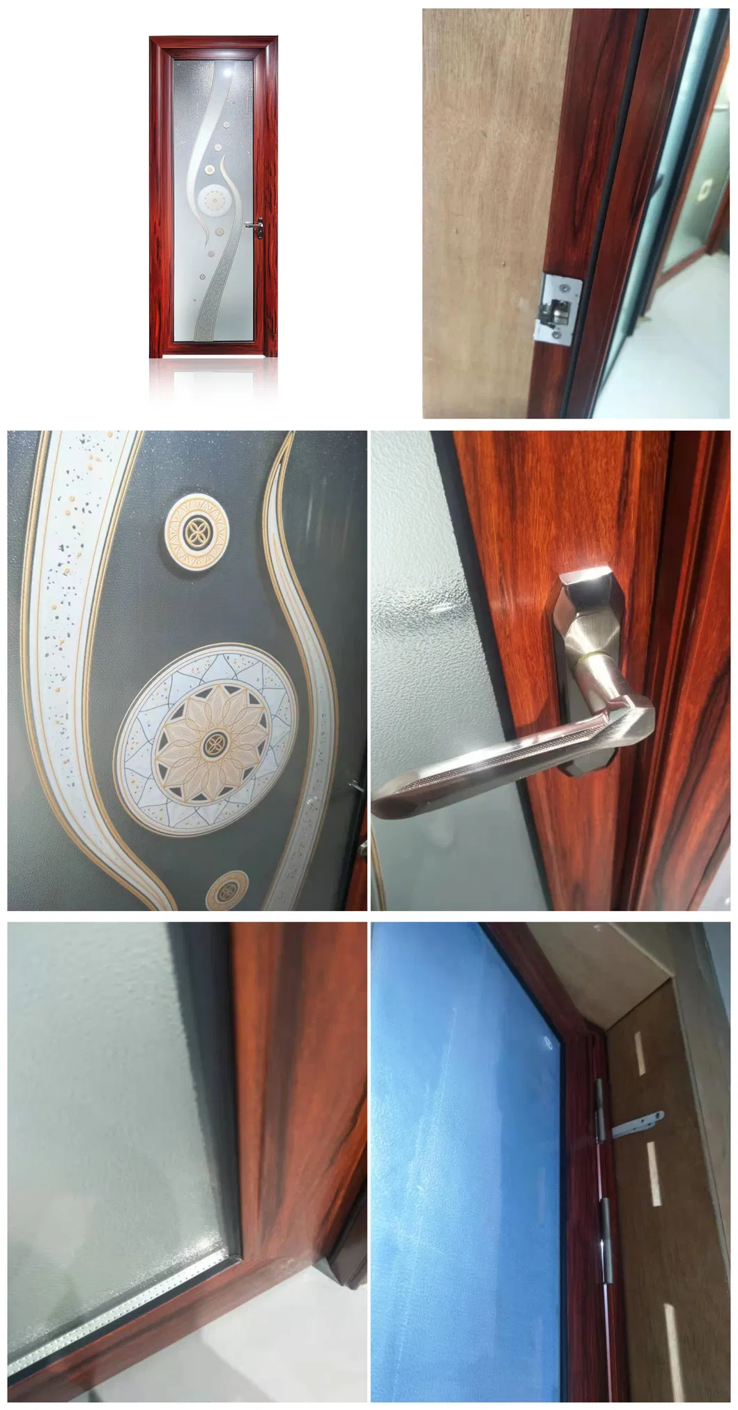 Type 85 Modern Design Waterproof Aluminum Framed Interior Bathroom Swing Doors