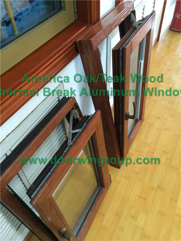 Wood Trim & Architraves for Solid Wood Aluminum Casement Window, Casement Window with Most Advanced Welding Technology