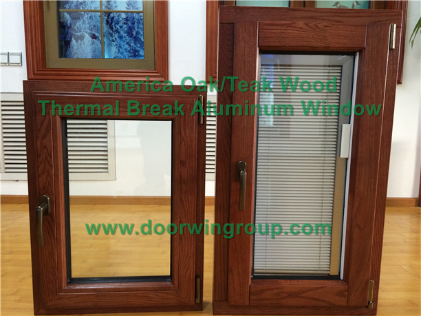 Wood Trim & Architraves for Solid Wood Aluminum Casement Window, Casement Window with Most Advanced Welding Technology